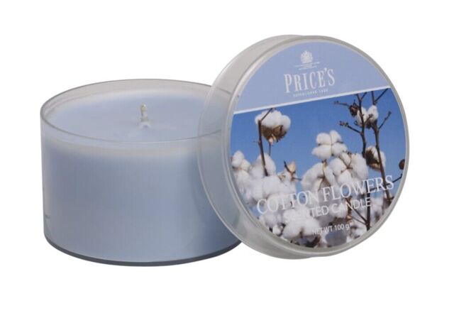 Prices Wax Scented Tin Lid Candle Cotton Flowers