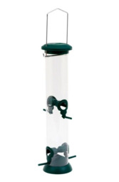Wild Garden Bird Seed Feeder Heavy Duty Metal Hanging Loop Flip Top