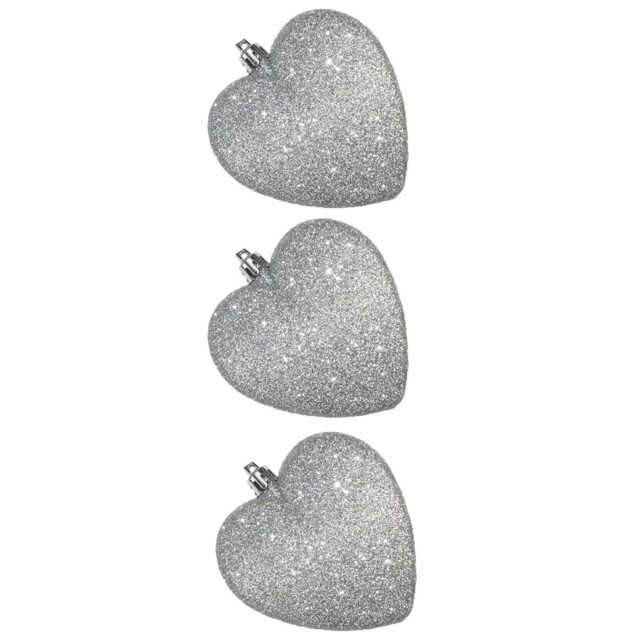 Christmas Tree Decorations Glitter / Plain Baubles Hearts Droplets