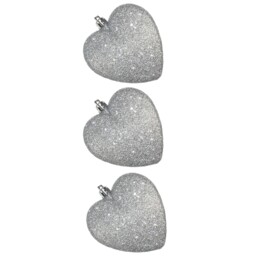Christmas Tree Decorations Glitter / Plain Baubles Hearts Droplets