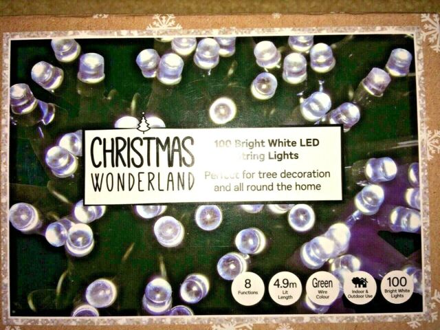 Christmas Wonderland 3 X 100 Bright White Led Lights 8 Functions