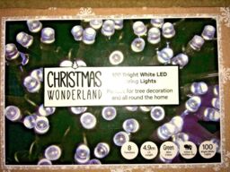 Christmas Wonderland 3 X 100 Bright White Led Lights 8 Functions