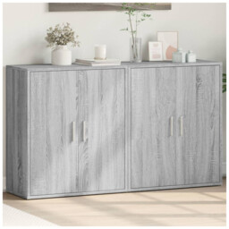 Sideboard Grey Sonoma Engineered Wood 60x31x70 Cm 2-door Modern