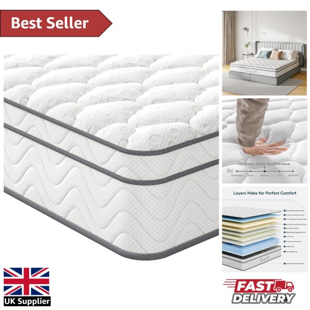 Luxury 10.3-inch 3ft Hybrid Mattress W/ Hypoallergenic Foam & 7-zone