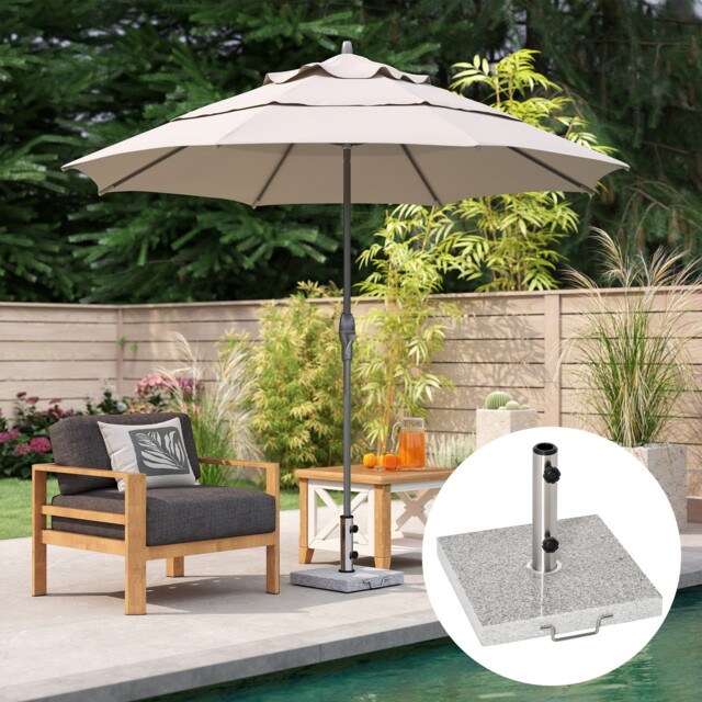 Umbrella Base Parasol Holder Patio Furniture 25kg Patio Outdoor Marbel