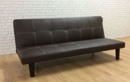 Single Faux Leather Sofa Bed In Dark Chocolate - Spencer Sofabed -