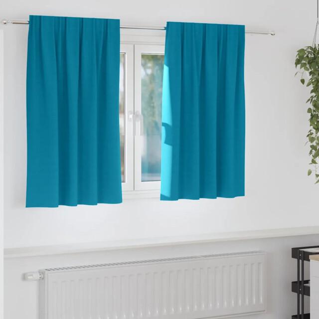 Curtains With Curtains 2 Pcs Turquoise Polyester Vidaxl