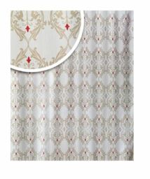 Damask Range Red Cream Blue Canyon 180x180cm Polyester Shower Curtain