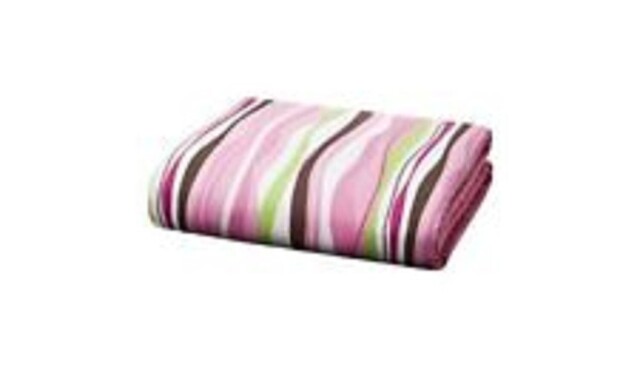Tiddliwinks Raspberry Garden Striped Crib Fitted Sheet, Pink, 200