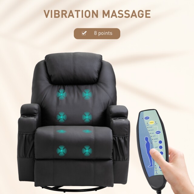 Faux Leather Electric 8-point Vibration Massage Recliner Sofa Chair