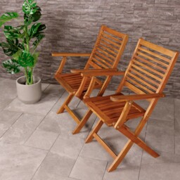 Charles Bentley Fsc® 100% Acacia Wooden Pair Foldable Outdoor Dining