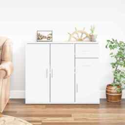 Sideboard White 91x29.5x75 Cm Engineered Wood Vidaxl