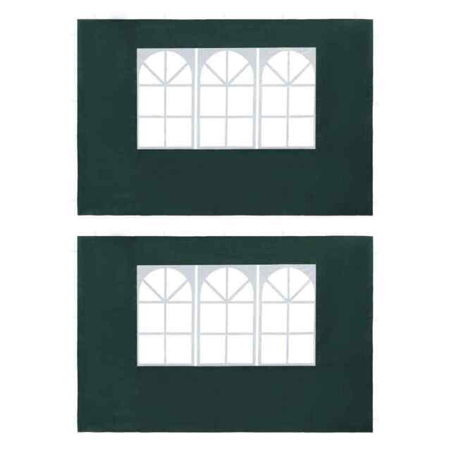 Party Tent Sidewall 2 Pcs With Window Pe Green Vidaxl