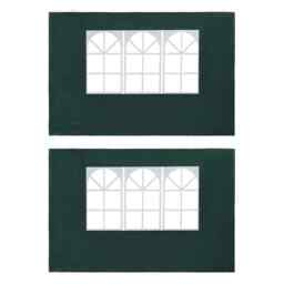 Party Tent Sidewall 2 Pcs With Window Pe Green Vidaxl
