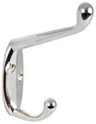 10x Securpak Door Wall Clothes Metal Double Hat & Coat Hooks Hanger -