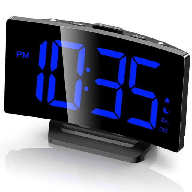 Goloza Digital Alarm Clock For 14.6 Cm (w) X 7.7 (h), 1blue Digit
