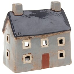 Shudehill Giftware Village Pottery Grey Croft House Tealight Holder