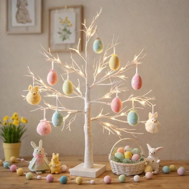 Easter Twig Tree 60cm Pre-lit Led Decoration Warm White Table Top