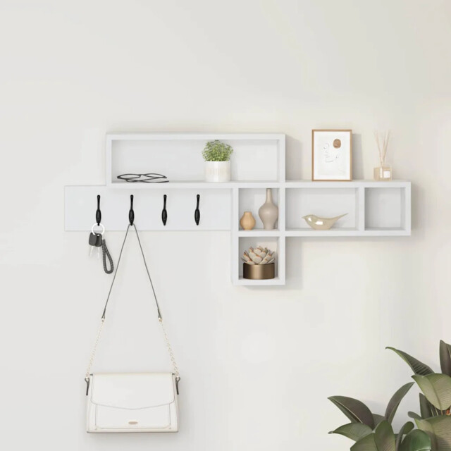 Wall-mounted Coat Rack White 100 X 12 X 43.5 Cm Engineered Wood Vidaxl