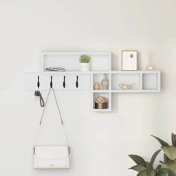 Wall-mounted Coat Rack White 100 X 12 X 43.5 Cm Engineered Wood Vidaxl