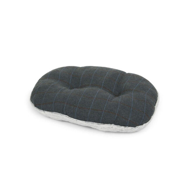 Petface Dog Bed Oval Cushion Twilight Tweed Double Sided Soft Fleece