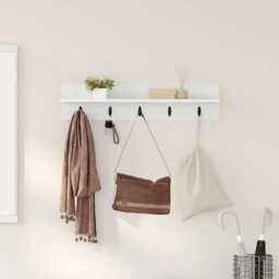 Wall-mounted Coat Rack White 80 X 10.5 X 18 Cm Engineered Wood Vidaxl