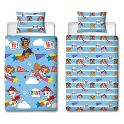 Paw Patrol Single Duvet Cover Set Children's Reversible Bedding Clouds