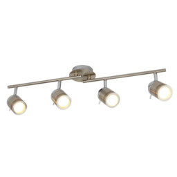 Bathroom Light Silver Samson 4 Led Spot Bar Ip44 Satin Searchlight