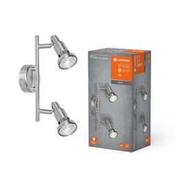 Led Ceiling Light Wall Lamp Spotlight Silver 2 X 2.6w Gu10 460lm Warm