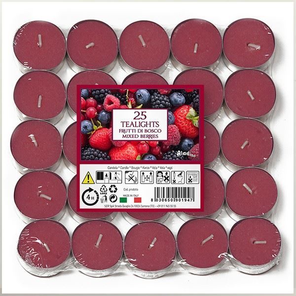 25 Tea Lights Candles Berries Scent Night Light Tealight Party 4 Hour