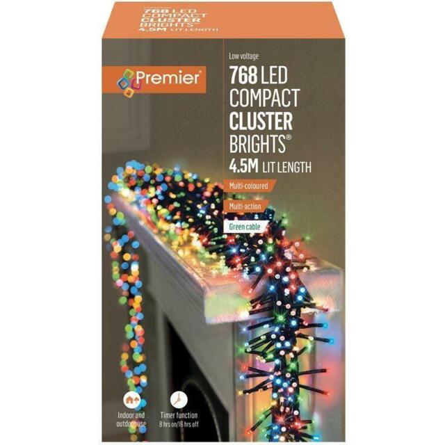 Premier 768 Led Cluster Christmas Lights Decoration Multi-coloured