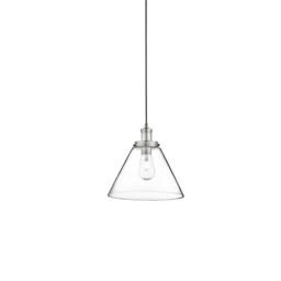 1 Light Satin Silver Finish Ceiling Fitting Pendant Light With Clear