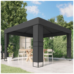 Gazebo 3x3m Anthracite Double Roof Powder-coated Steel Fabric