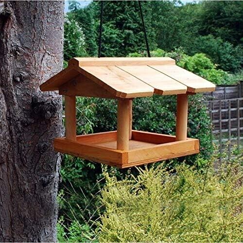 Wooden Bird Table Garden Feeder Feeding Station Bird House Traditional
