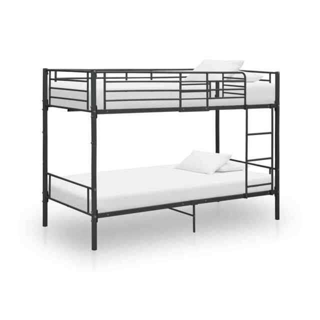 Bunk Bed Black Metal 90x200 Cm Vidaxl