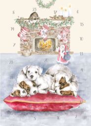 Wrendale Designs Puppies By The Fireplace A4 Christmas Advent Calendar