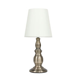 Antique Brass Touch Table Lamp Traditional 35cm Tall Light Tapered
