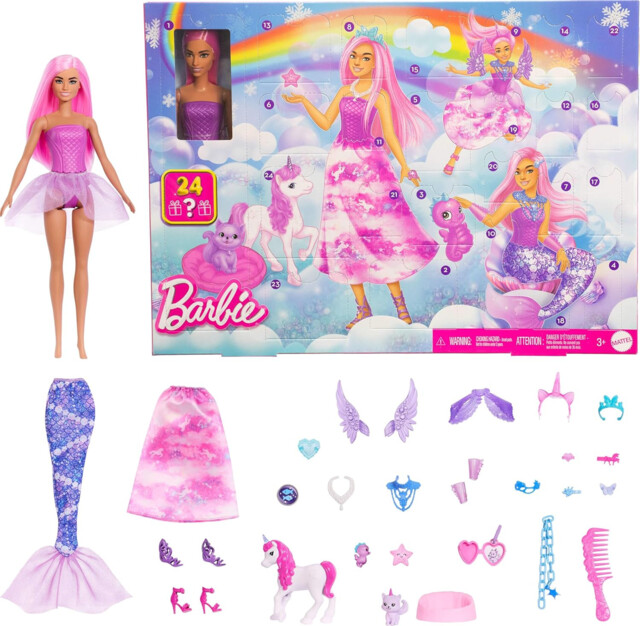 Barbie Advent Calendar With Doll & 24 Surprise Toy Accessories