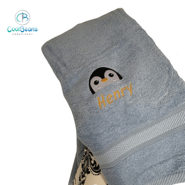 Penguin Head Towel - Personalised - Flannel / Hand Towel / Bath Towel