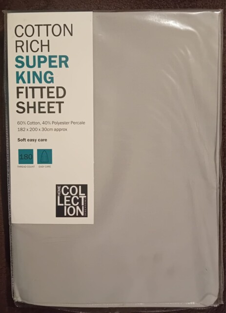 Other Debenhams The Collection Cotton Rich Fitted Sheet, Super King,