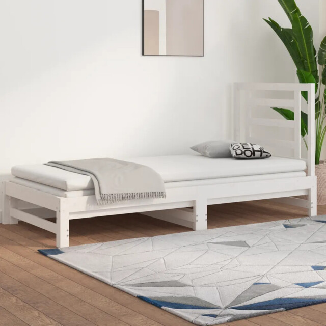 Pull-out Day Bed Without Mattress White 2x(90x190) Cm Vidaxl