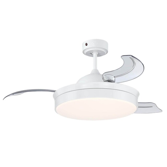 "Led Ceiling Fan Light With Remote Control Tori 105 Cm 42"" Retractable"