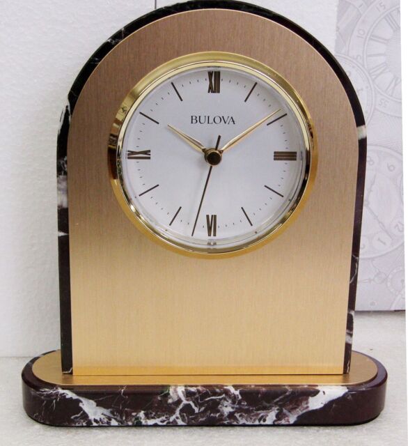 "Bulova Mantel Clock With Removable Face Plate For Engraving ""desire"""