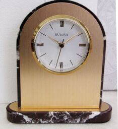"Bulova Mantel Clock With Removable Face Plate For Engraving ""desire"""