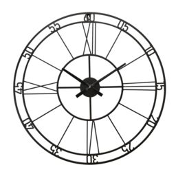 Hometime Black Metal Cut Out Wall Clock 60cm W9782