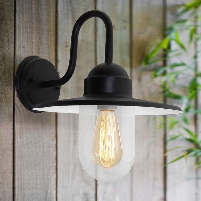 Outdoor Black Stainless Steel Wall Light Ip44 Down Light Heritage