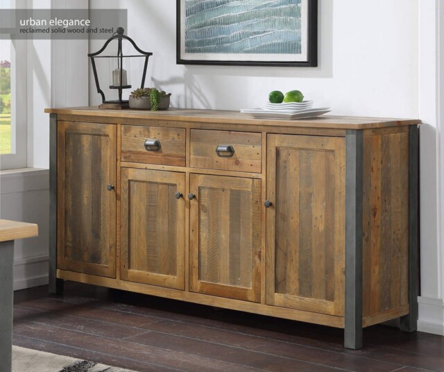 Extra Large Sideboard With Reclaimed Wood - Urban Elegance Industrial