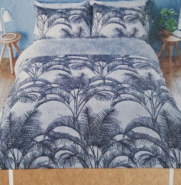 Silentnight Cotton Rich Palm Print Duvet Set King Size Monochrome