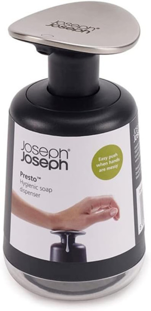 Joseph Joseph Presto Hygienic Bathroom Soap Pump Dispenser, Refillable