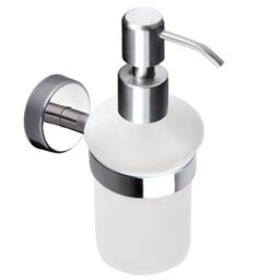 Wall Mounted Soap Dispenser Frosted Glass Stainless Steel Shampoo Pump